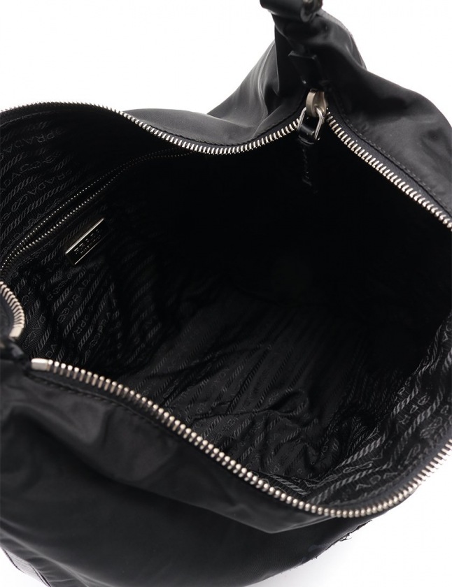 プラダ PRADA ワンショルダーバッグ 黒 ナイロン レザー