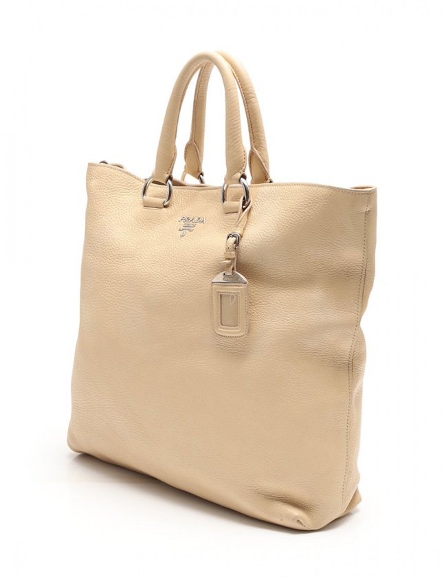 プラダ PRADA トートバッグ ショルダーバッグ ベージュ レザー 2WAY