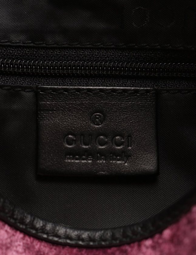 グッチ GUCCI ワンショルダーバッグ　ピンクパープルベロア グッチ GUCCI ワンショルダーバッグピンクパープルベロア