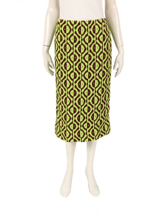 ドリスヴァンノッテン DRIES VAN NOTEN ニットスカート 黄緑 ボルドー 