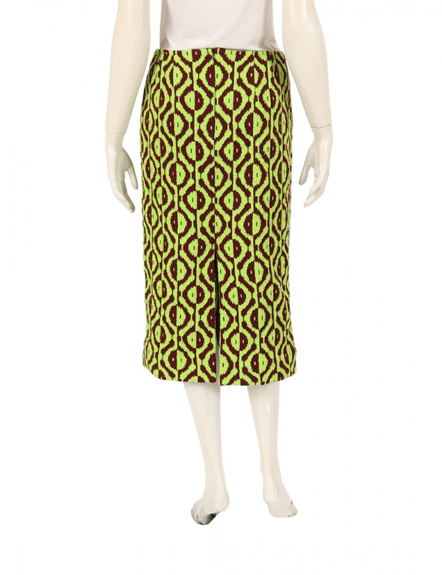 ドリスヴァンノッテン DRIES VAN NOTEN ニットスカート 黄緑 ボルドー 
