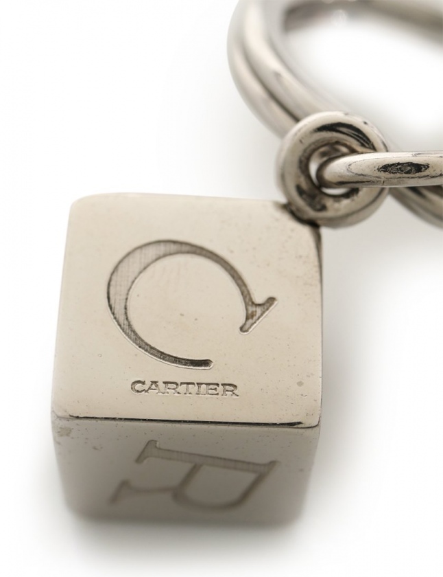 カルティエ Cartier キーホルダー キューブ キーリング シルバー 小物