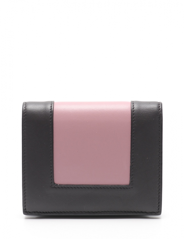 セリーヌ CELINE 二つ折り財布 ダークグレー ピンク 小物 レザー バイ 