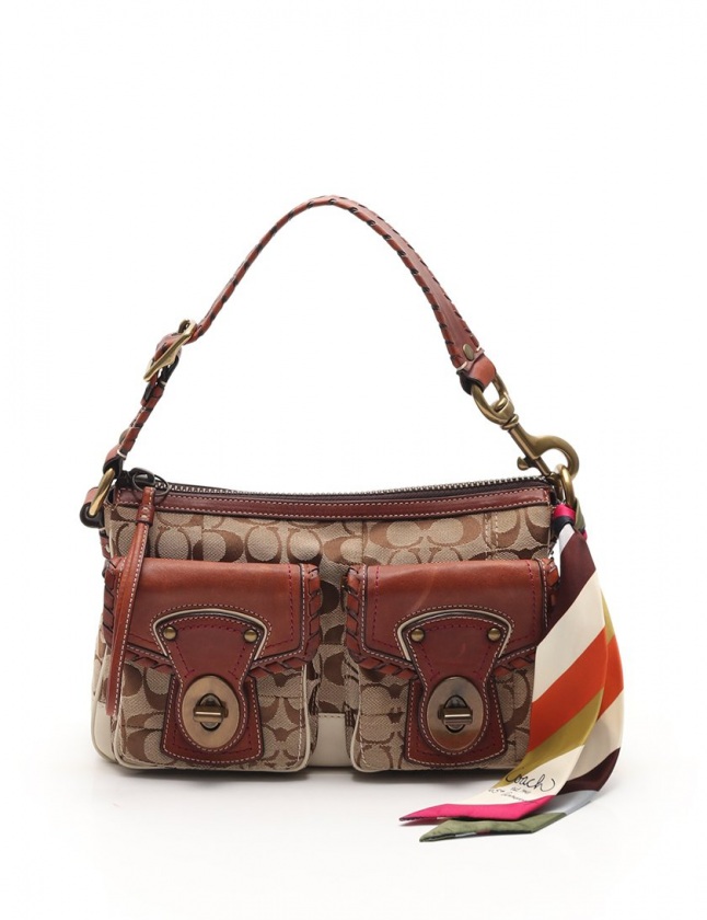 ☆☆ 美品 COACH ショルダー バッグ シグネチャー コーチ COACH ショルダーバッグ レガシー シグネチャー ベージュ