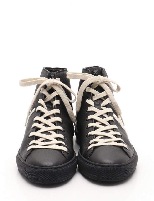 グッチ GUCCI ハイカットスニーカー 黒 アイボリー 9.5 シューズ 28.5 