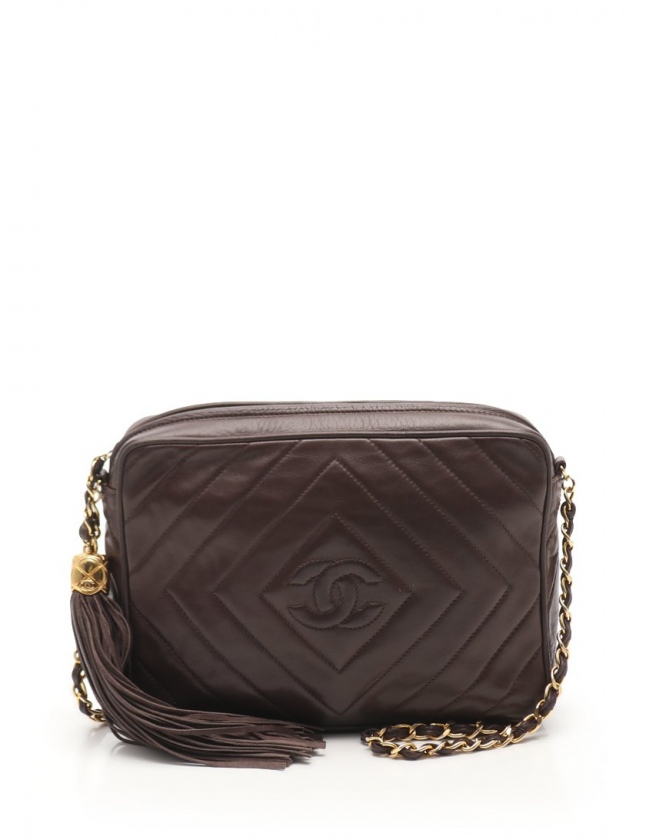 シャネル CHANEL チェーンショルダーバッグ ココマーク モカブラウン 