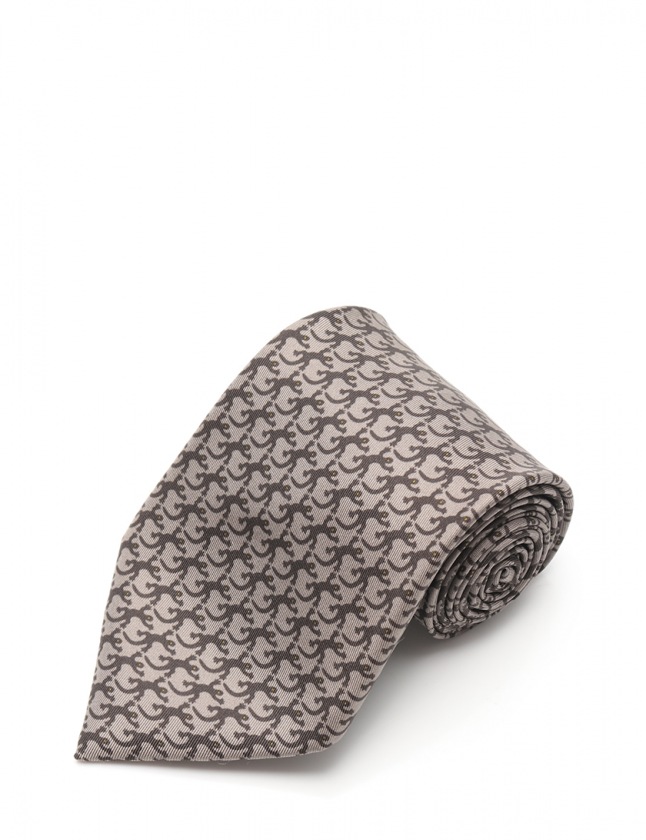 エルメス HERMES ネクタイ レギュラータイ ベージュ ダークブラウン  