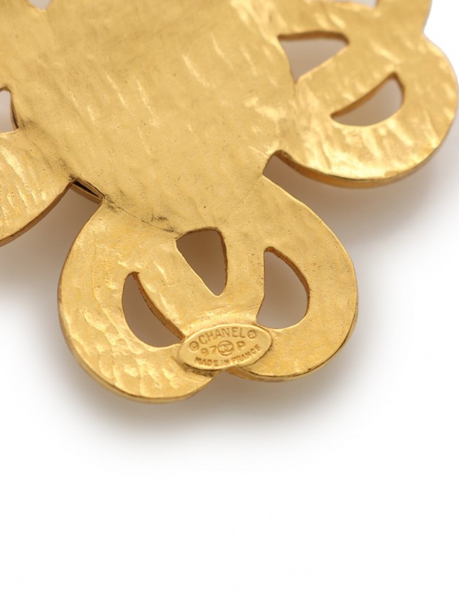 CHANEL シャネル ブローチ ココマーク ゴールド カラーストーン 97P
