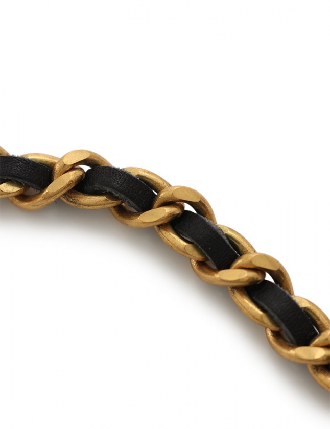 シャネル CHANEL チェーンカフス ココマーク ゴールド 黒 アクセサリー 