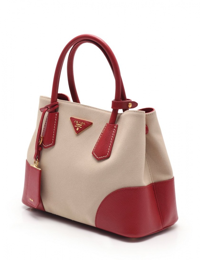 プラダ PRADA ハンドバッグ ショルダーバッグ ベージュ 赤 BN2887