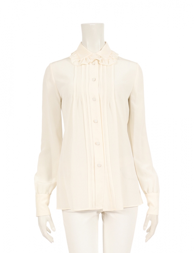 サンローラン パリ SAINT LAURENT PARIS ブラウス アイボリー 34  