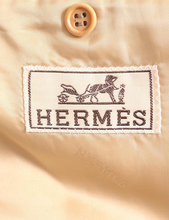 エルメス HERMES ツイードジャケット 黄緑 水色 ネイビー 50