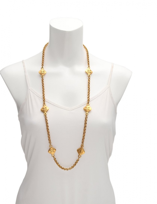 シャネル CHANEL チェーンロングネックレス ココマーク ゴールド