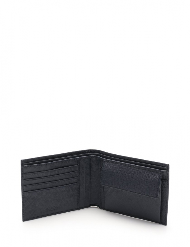 プラダ PRADA 二つ折り財布 ネイビー 小物 サフィアーノレザー 2MO002  