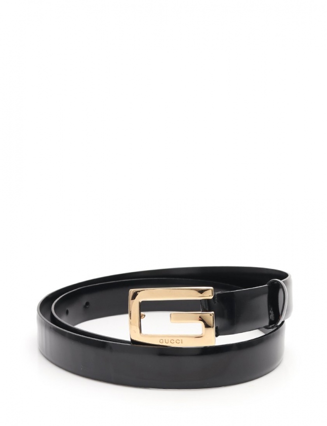 グッチ GUCCI ベルト 黒 小物 エナメルレザー 036 1406 1004 