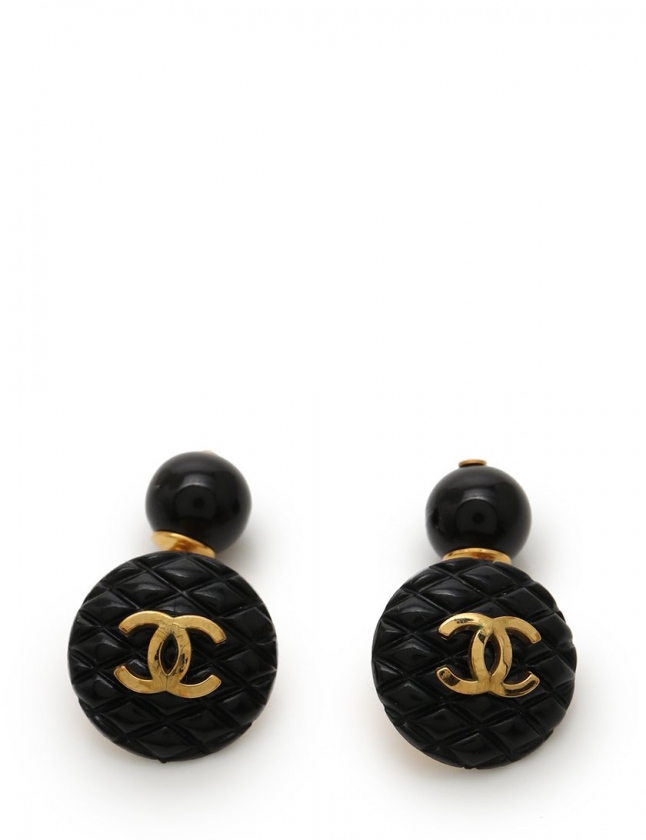シャネル CHANEL カフス ココマーク 黒 ゴールド アクセサリー 94P  