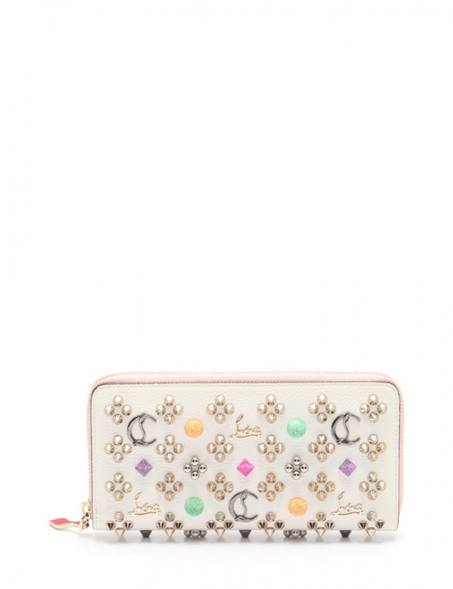 クリスチャンルブタン Christian Louboutin ラウンドファスナー長財布 パネトーネ 白 マルチカラー 小物 レザー レディース 114 ベクトルパーク