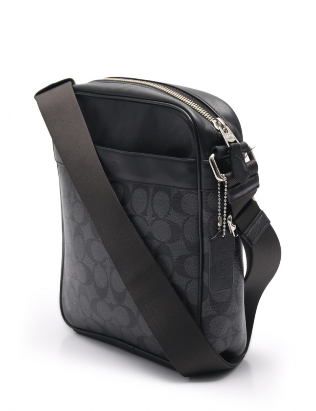 コーチ COACH ショルダーバッグ シグネチャー ダークグレー 黒
