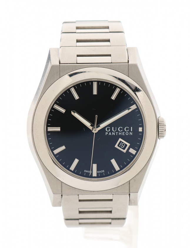 [グッチ] 腕時計 パンテオン シルバー/ブラック文字盤 YA115236 並行輸入品 シルバー グッチ GUCCI パンテオン 腕時計 115.2 ステンレススチール