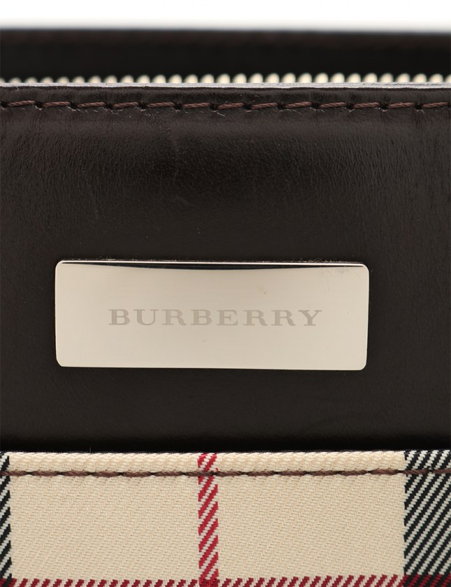バーバリー BURBERRY ハンドバッグ チェック柄 ブラウン