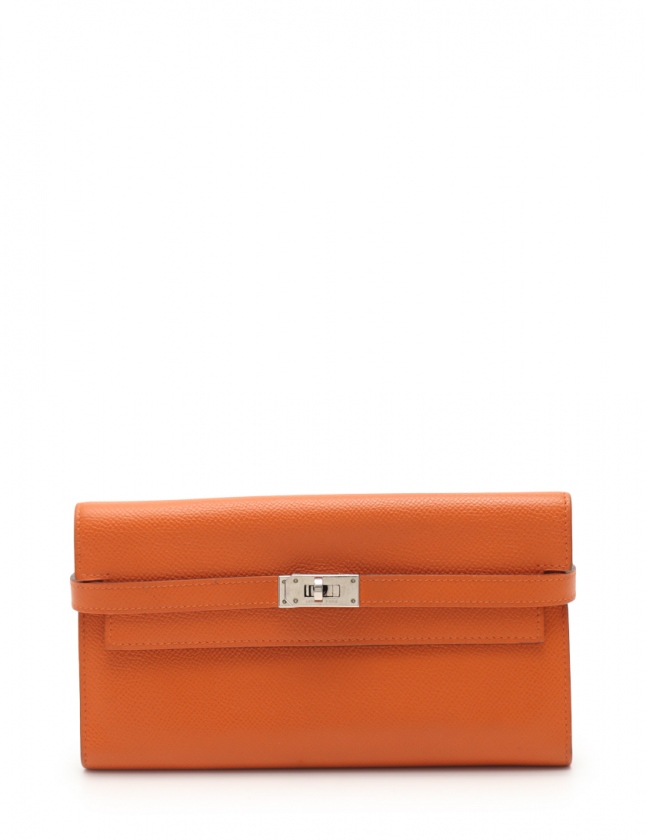 値下HERMES ケリーウォレットロングオレンジ