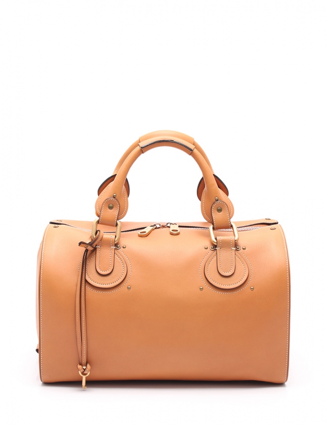 クロエ CHLOE ミニボストンバッグ オーロラ 茶 3S0262 レザー スタッズ  