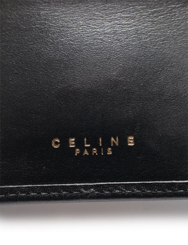 セリーヌ CELINE 二つ折り財布 黒 小物 レザー がま口