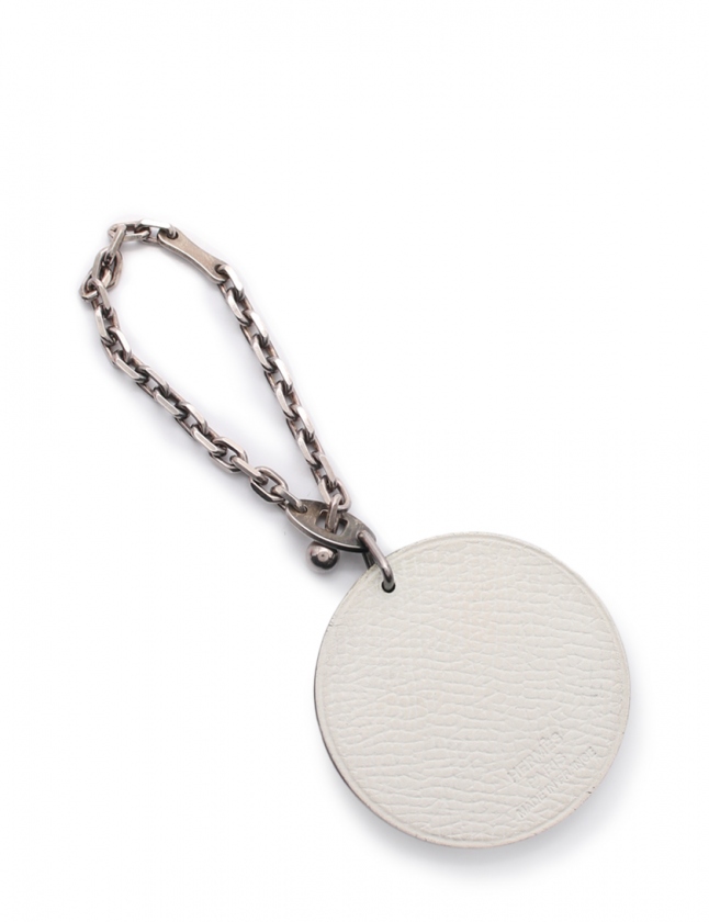 エルメス HERMES バッグチャーム 白 シルバー 小物 レザー パンダ