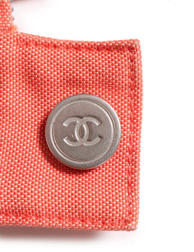 シャネル CHANEL ベスト スポーツライン オレンジピンク 水色 赤 38 