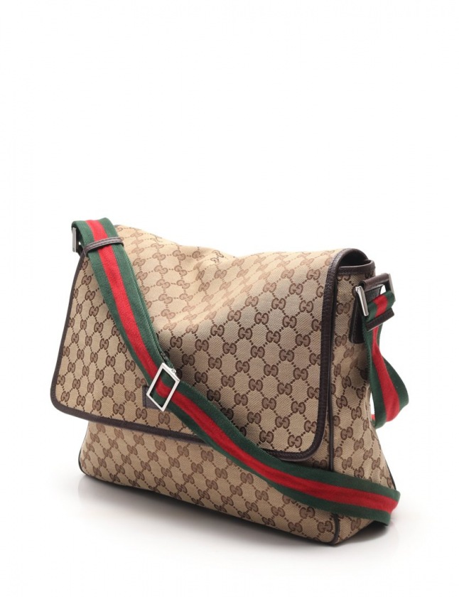 グッチ GUCCI ショルダーバッグ GGキャンバス シェリーライン ベージュ  