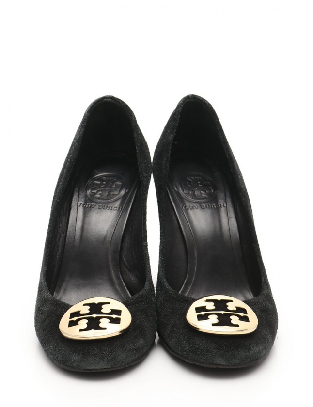 トリーバーチ TORY BURCH パンプス 黒 ゴールド 6 シューズ 23cm