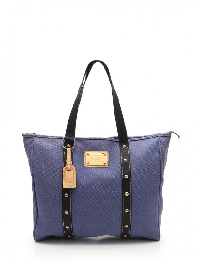 ルイヴィトン LOUIS VUITTON トートバッグ カバGM アンティグア 青 