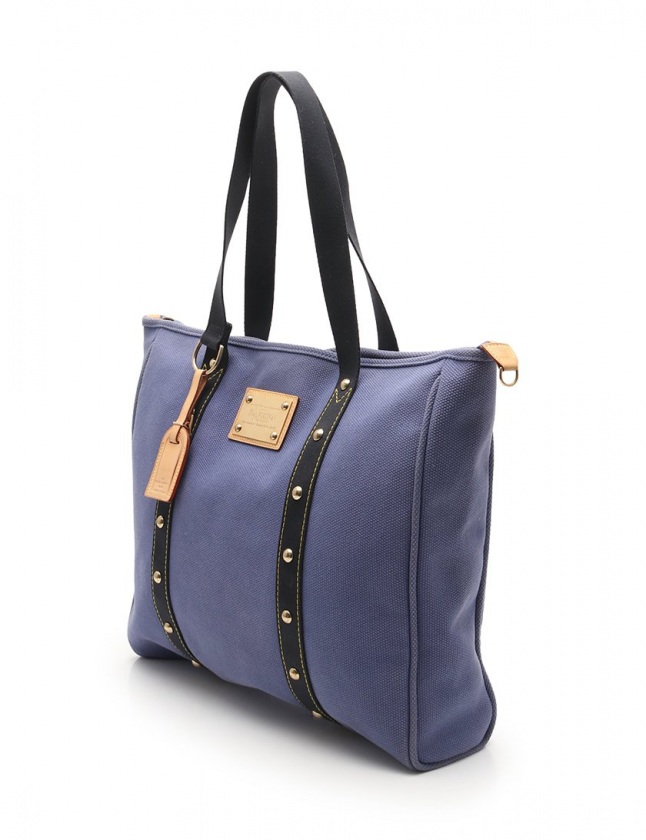 ルイヴィトン LOUIS VUITTON トートバッグ カバGM アンティグア 青 