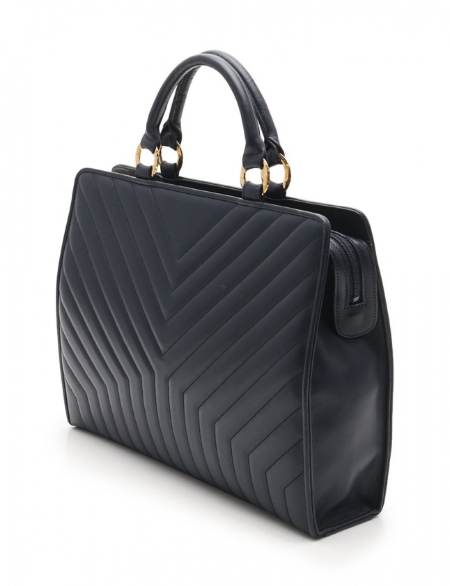 イヴサンローラン Yves Saint Laurent ビジネスバッグ ブリーフケース 青 レザー メンズ 114 ベクトルパーク