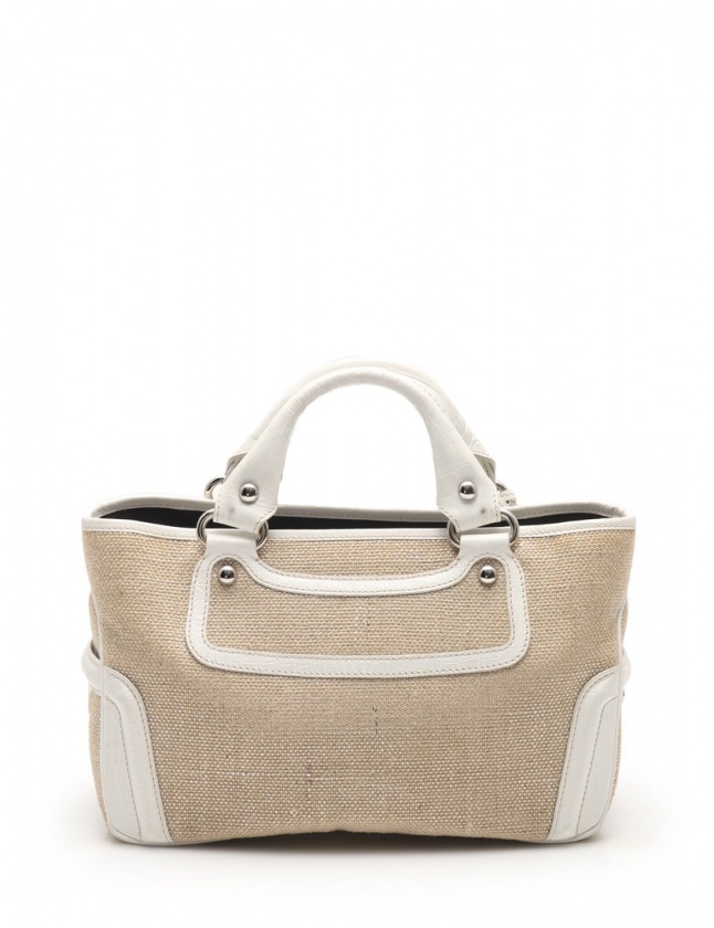 セリーヌ CELINE ハンドバッグ ブギーバッグ ベージュ 白 ストロー  
