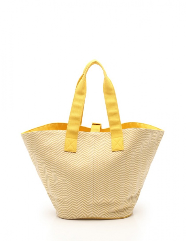 エルメス HERMES トートバッグ パニエドプラージュPM 黄色 アイボリー 