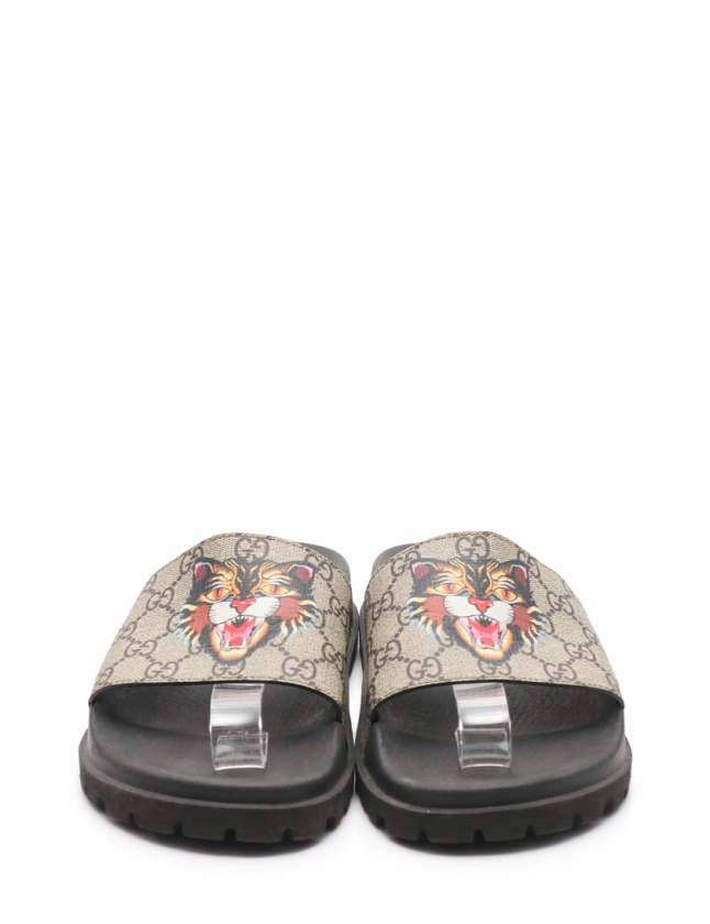 グッチ GUCCI シャワーサンダル GGスプリーム アングリーキャット 黒  