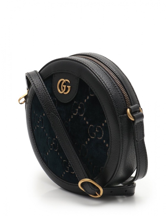 グッチ GUCCI ショルダーバッグ GGパターン ネイビー 黒 574978 