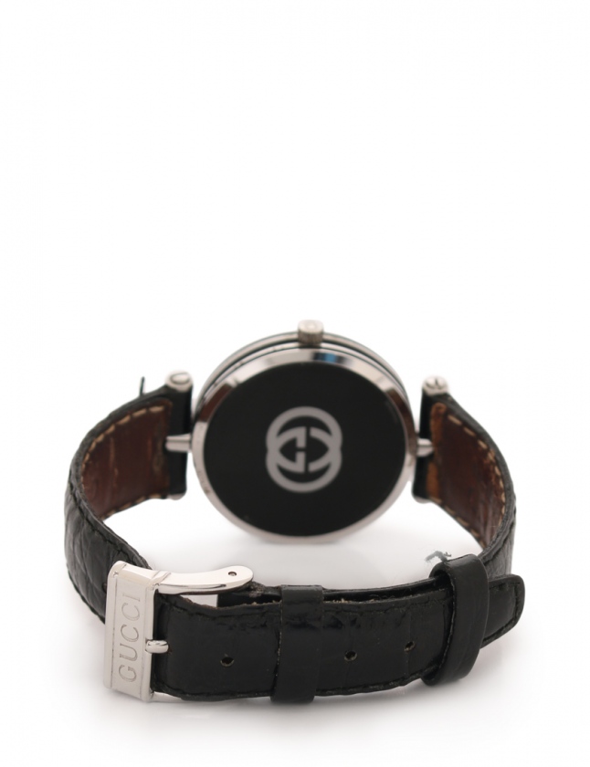グッチ Gucci 腕時計 メンズ シルバー 黒 40m Ss レザー 黒文字盤 メンズ 114 ベクトルパーク