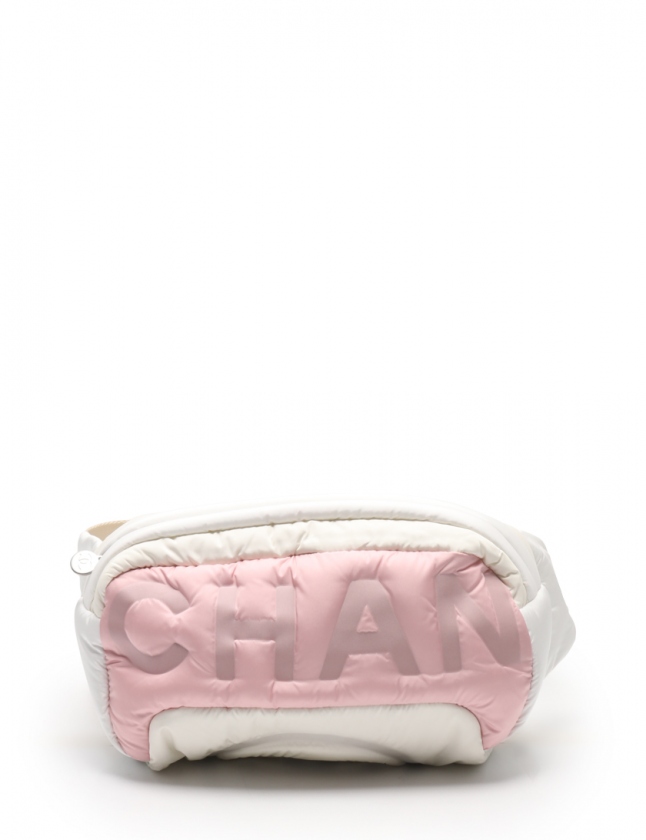 シャネル CHANEL ウエストポーチ ボディバッグ ココマーク 白 ピンク 