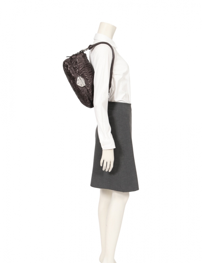 プラダ PRADA ショルダーバッグ NAPPA GAUFRE ダークグレー BR3972 