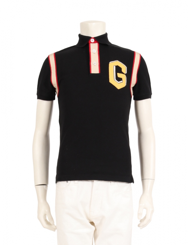 グッチ GUCCI トップス ポロシャツ 黒 アイボリー 赤 XS トップス 半袖
