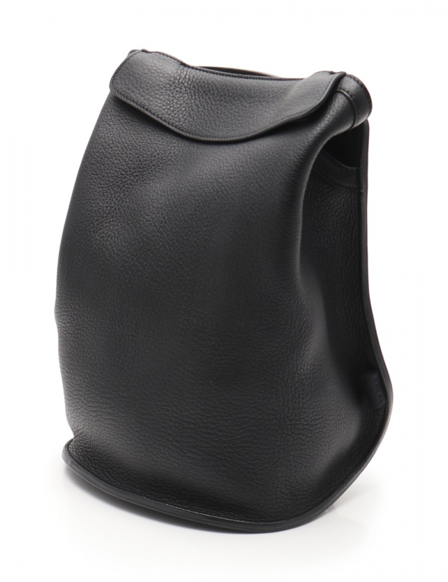 エルメス HERMES リュックサック バックパック シェルパPM 黒 トゴ □E 
