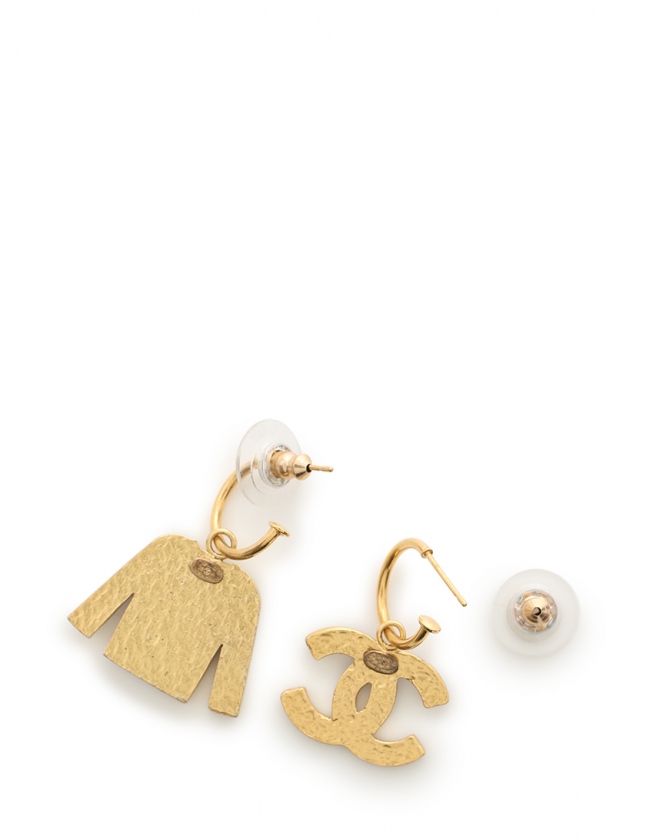 シャネル CHANEL ピアス ココマーク 黒 ゴールド アクセサリー 