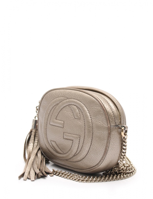 グッチ GUCCI チェーンショルダーバッグ ソーホー グレーシルバー 