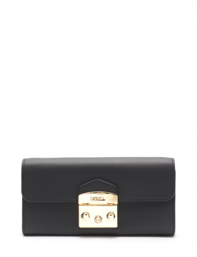 フルラ FURLA チェーンウォレット 二つ折り長財布 メトロポリスXL 黒 