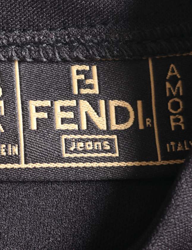 FENDI jeans黒 ノースリーブ ひざ丈ワンピース