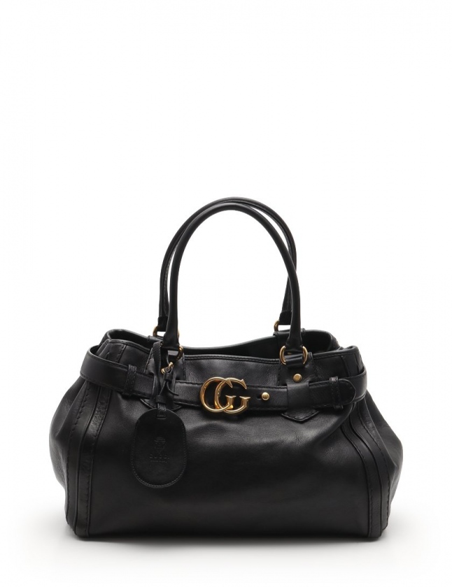 グッチ GUCCI トートバッグ GGランニング 黒 247183 レザー レディース  