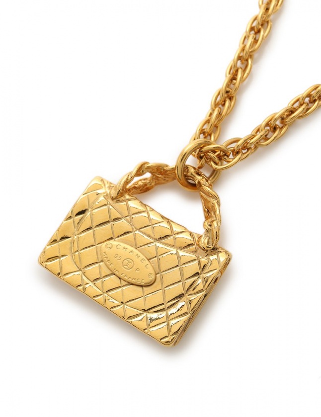 シャネル CHANEL ネックレス マトラッセチェーンバッグ ゴールド 