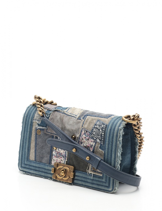 CHANEL ボーイシャネル コットンツイードデニム　チェーンショルダーバッグ CHANEL - CHANEL ボーイシャネル コットンツイードデニム